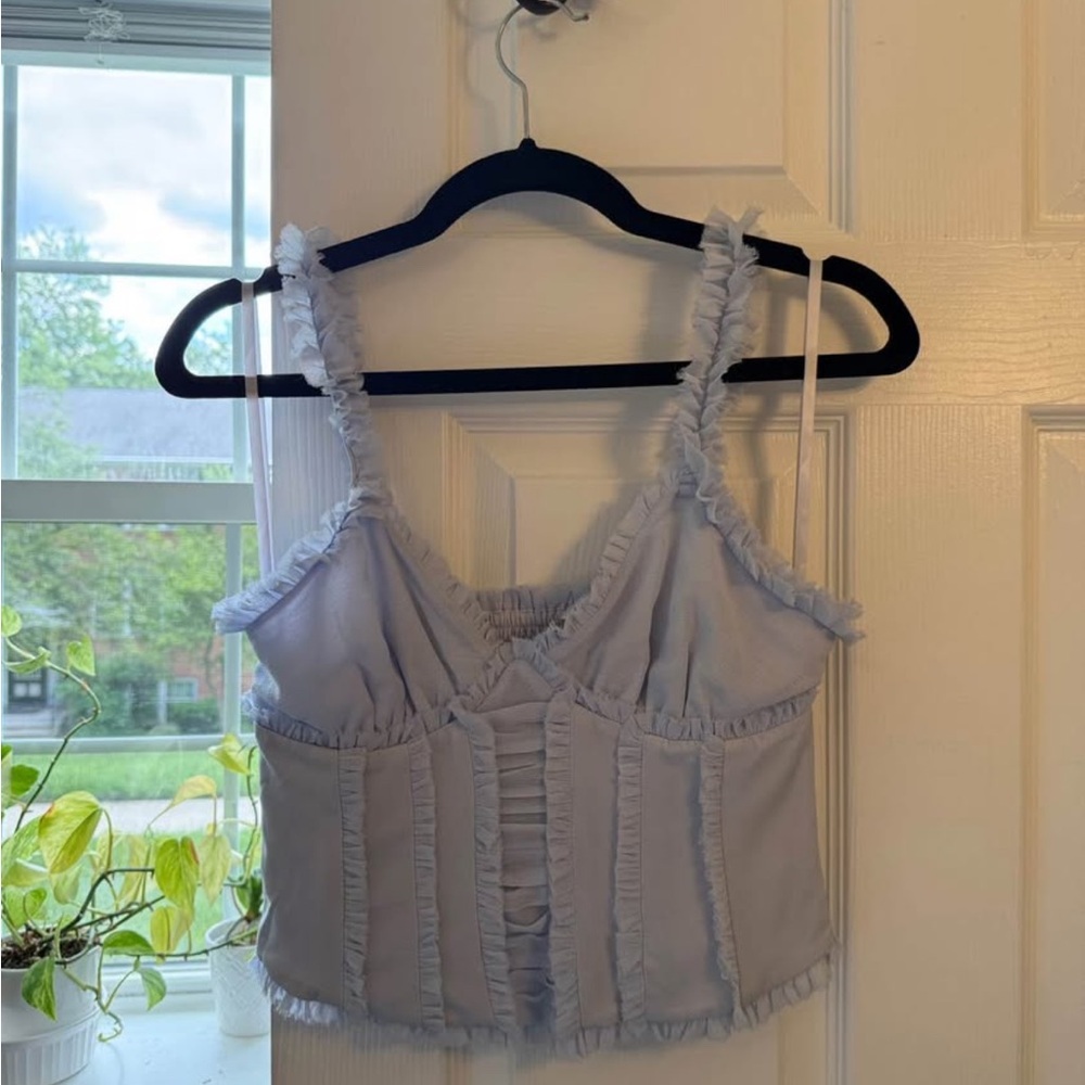 Urban Outfitters Light Blue Bustier Corset Camisole